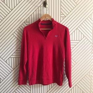 Vineyard Vines Red Popover Sweater zip up